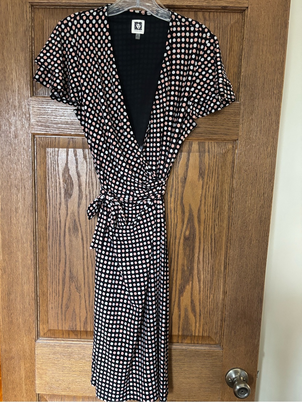 Anne Klein Polka Dot Wrap Dress | Medium